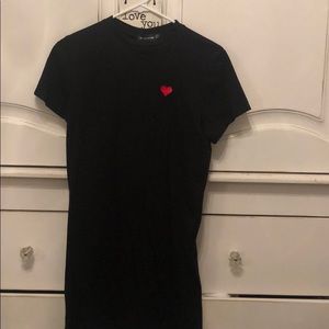 black heart t shirt dress